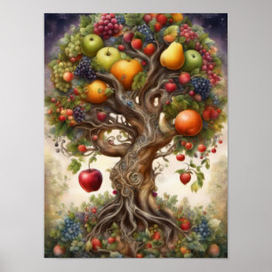 Fruit Tree of Life Fantasy Botanical Art Poster