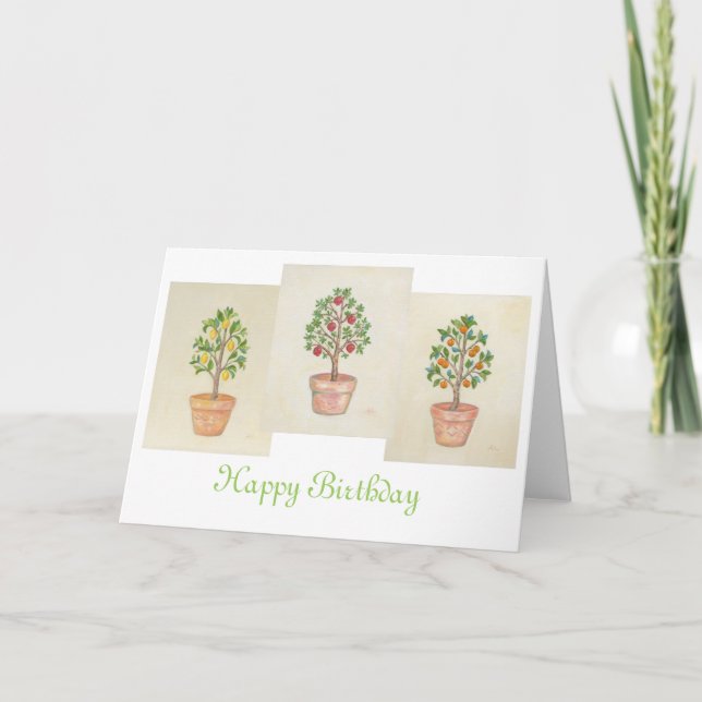 Fruit Tree Trio birthday card (Front)