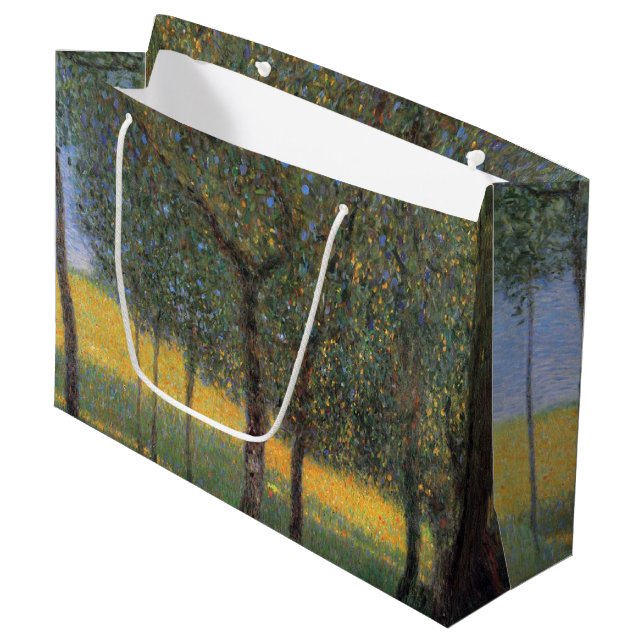 Fruit Trees, Gustav Klimt Large Gift Bag (Front Angled)