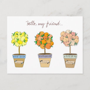 Fruit Trees, Hello my friend Postcard