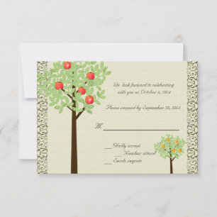 fruit trees RSVP wedding  invitation. Invitation