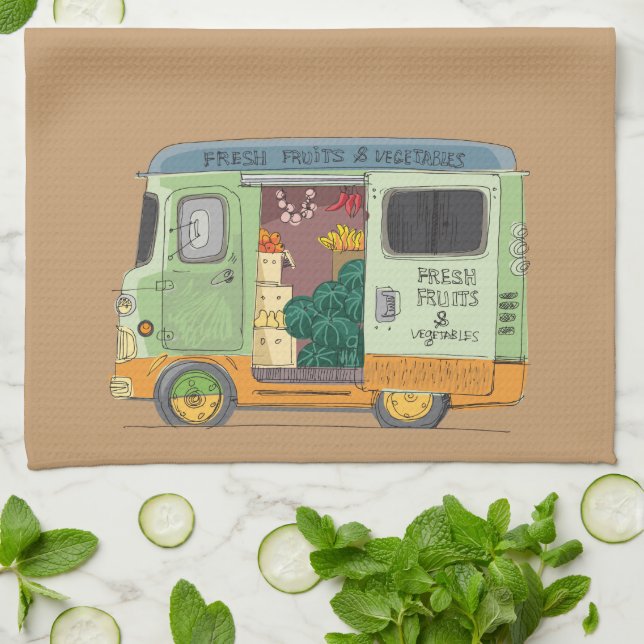 Fruit Truck Kitchen Towel (Folded)