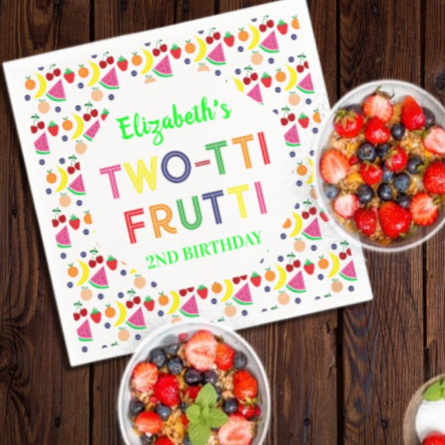 Fruit Two-tti Frutti 2nd Birthday Napkin (Creator Uploaded)