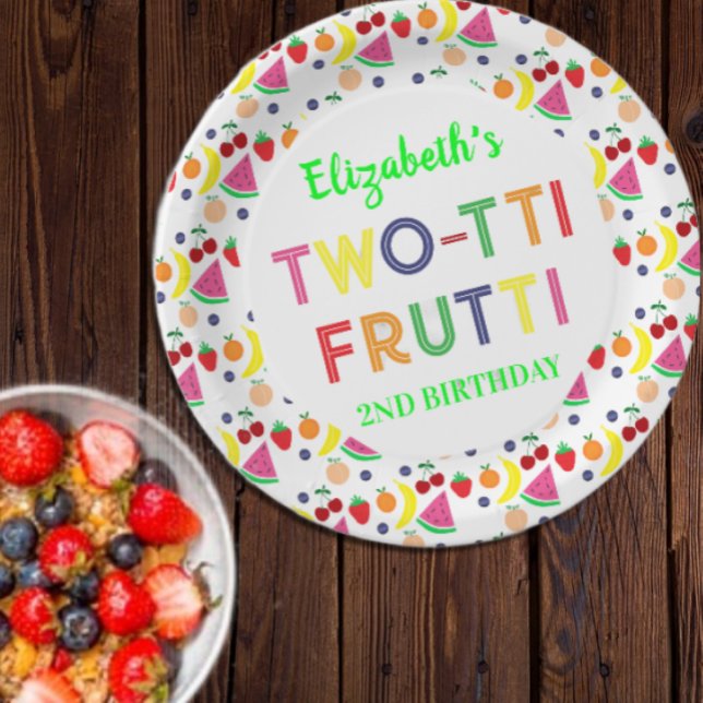 Fruit Two-tti Frutti 2nd Birthday Paper Plate (Creator Uploaded)