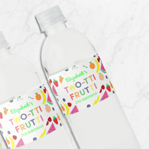 Fruit Two-tti Frutti 2nd Birthday Water Bottle Label