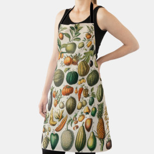 Fruit Vegetable Botanical Scientific Illustration Apron