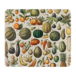 Fruit Vegetable Botanical Scientific Illustration Cutting Board