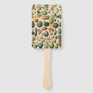 Fruit Vegetable Botanical Scientific Illustration Hand Fan
