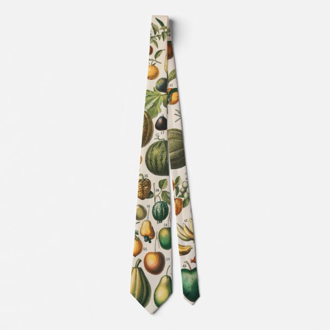 Fruit Vegetable Botanical Scientific Illustration Tie (Front)