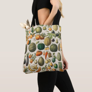 Fruit Vegetable Botanical Scientific Illustration Tote Bag