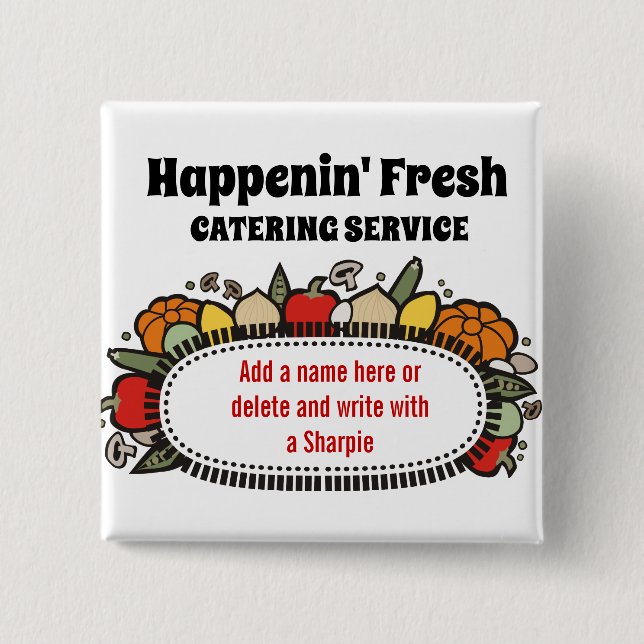 fruit vegetable cooking class catering name badge (Front)