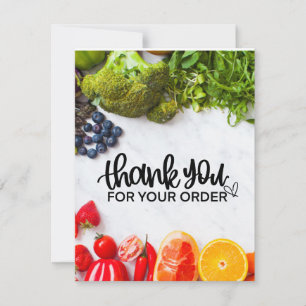Fruit Vegetable Grocery Shop themed  Thank You Car