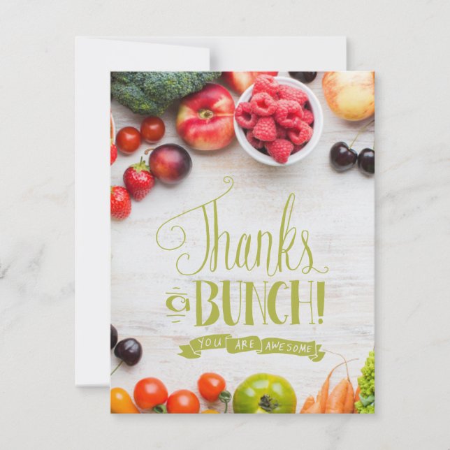 Fruit Vegetable Grocery Shop themed  Thank You Card (Front)