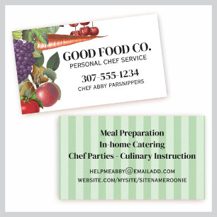 Fruit vegetable mega plant cooking business car... card