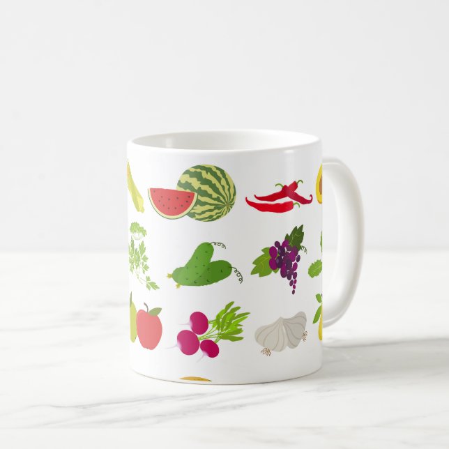Fruit & Vegetable Mug – Fresh and Colorful Produce (Front Right)