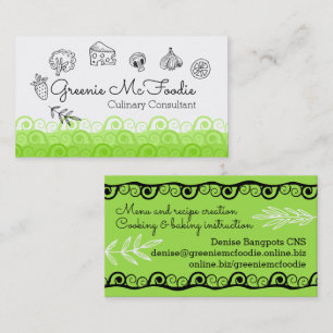 Fruit vegetable organic healthy chef nutritionist business card