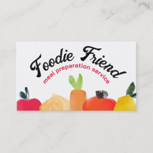 fruit vegetable tops chef catering business cards