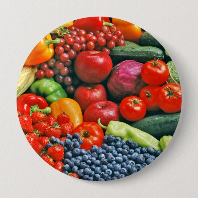 fruit & vegetables 10 cm round badge (Front)