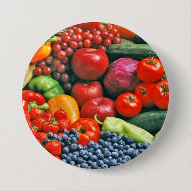 fruit & vegetables 7.5 cm round badge (Front)
