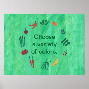 Fruit Vegetables Choose Variety of Colours Posters