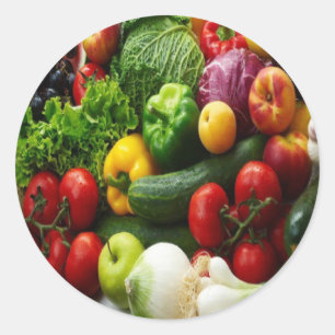 FRUIT & VEGETABLES CLASSIC ROUND STICKER