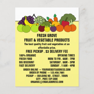 Fruit & Vegetables, Greengrocers Advertising Flyer