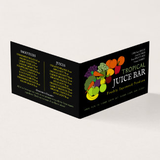 Fruit & Vegetables, Juice Bar, Detailed Business Card