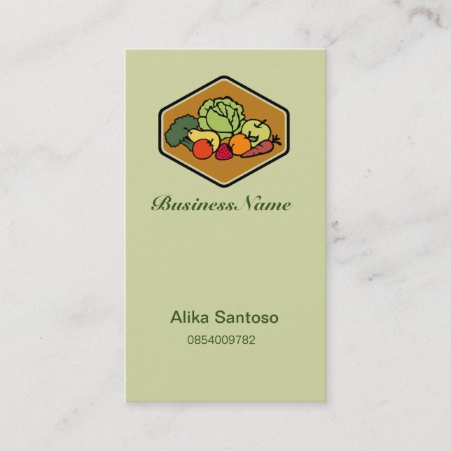 Fruit Vegetables Logo Business Card (Front)