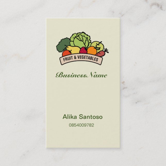 Fruit Vegetables Logo Business Card (Front)