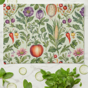 Fruit, Veggies, Flowers  Tea Towel