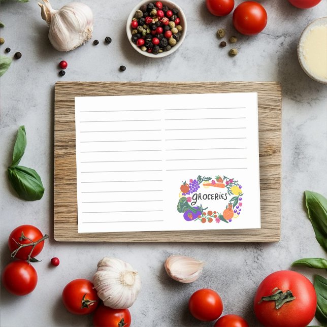 Fruit & Veggies Illustration Grocery Shopping List Post-it Notes (Fruit & Veggies Illustration Grocery Shopping List Post-it Notes
)
