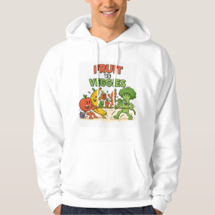 Fruit vs Veggies – Funny Tug of War Cartoon Design Hoodie
