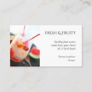 Fruit water with peach and watermelon business card