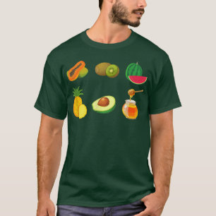 Fruit Watermelon Kiwi Pineapple Honey Avocado T-Shirt