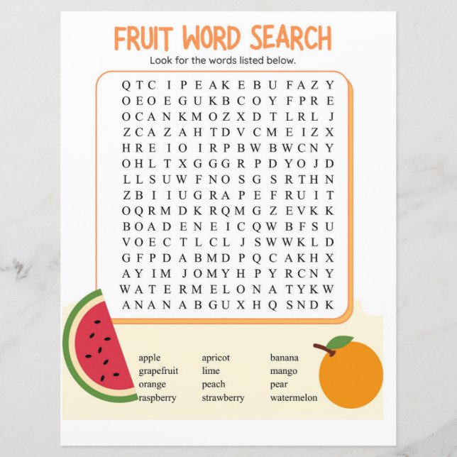 Fruit word search (Front)