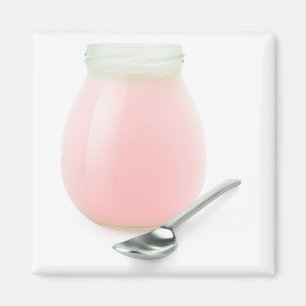 Fruit yogurt in a jar magnet