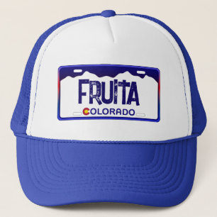 Fruita Colorado blue license plate hat