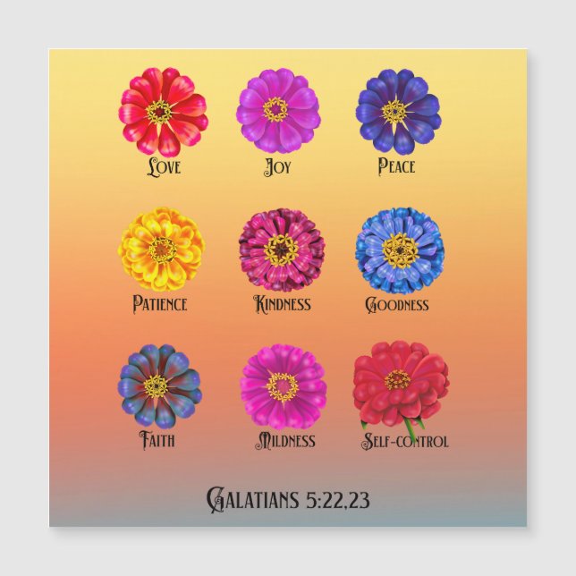 Fruitage of the spirit With Zinnias  (Front)