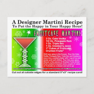 Fruitcake Christmas Martini Recipe Postcard