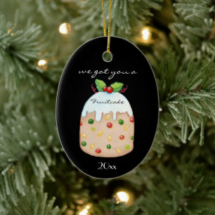 Fruitcake Funny Family Name Ceramic Tree Decoration