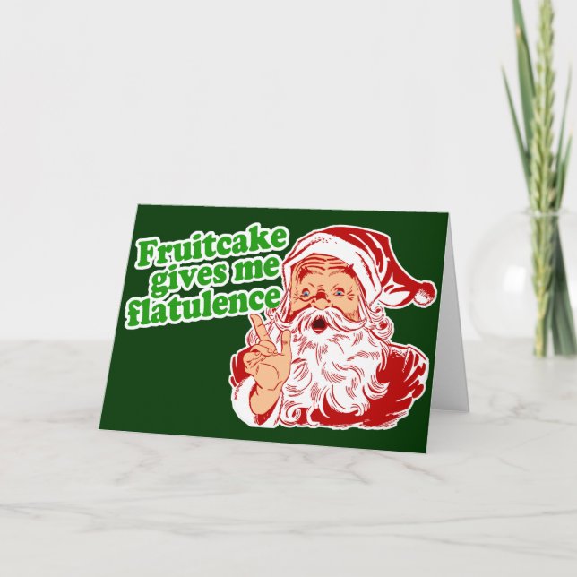 Fruitcake Makes Santa Fart Holiday Card (Front)