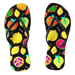 Fruitful Neon Visions Design Flip Flops