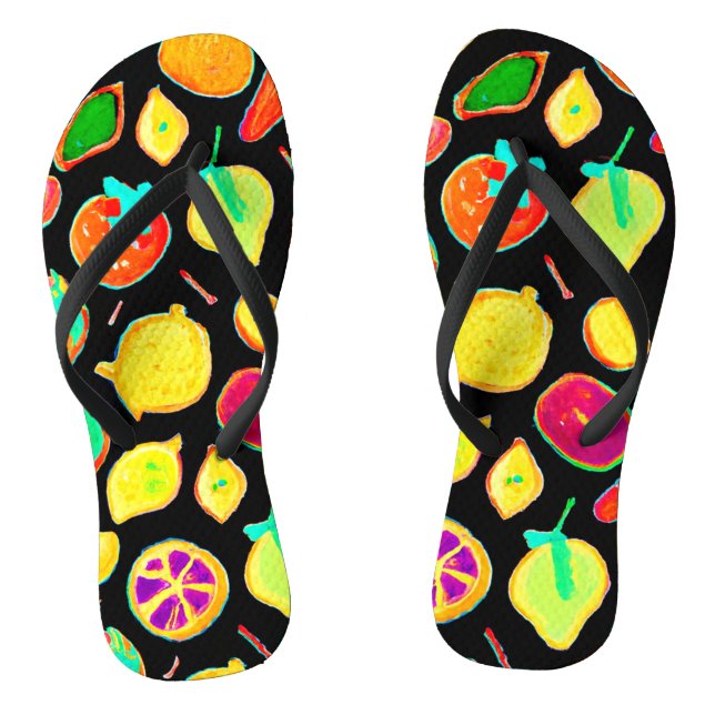 Fruitful Neon Visions Design Flip Flops (Footbed)