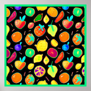 Fruitful Neon Visions Design Poster