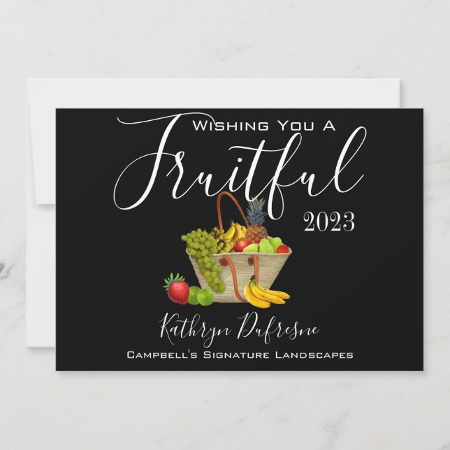 "Fruitful New Year" Business/Company Thank You Card (Front)