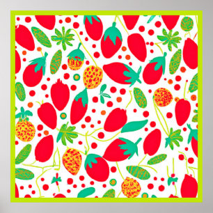 Fruitful Palette Vivid Pattern Poster