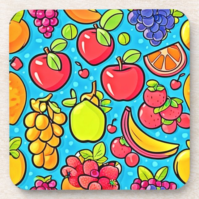 Fruitful Pattern Design Coaster (Front)