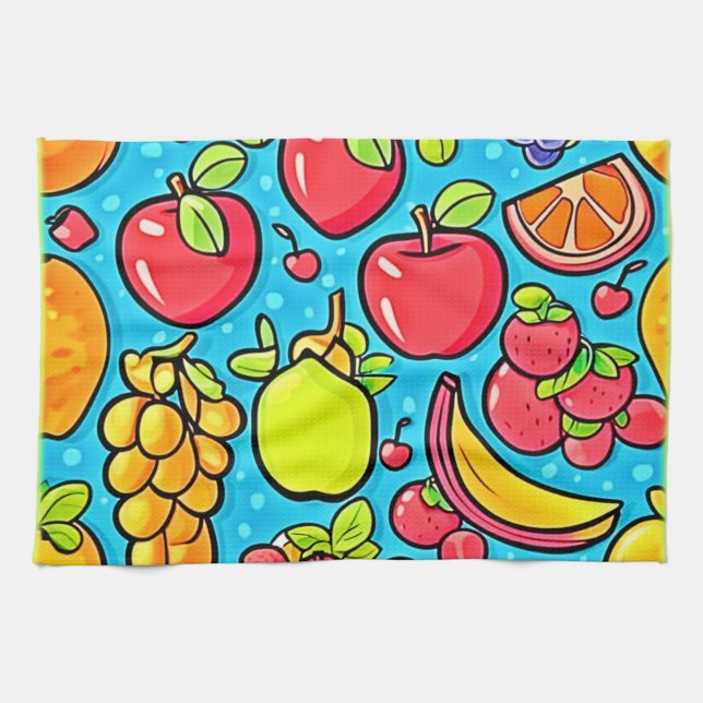 Fruitful Pattern Design Tea Towel (Horizontal)