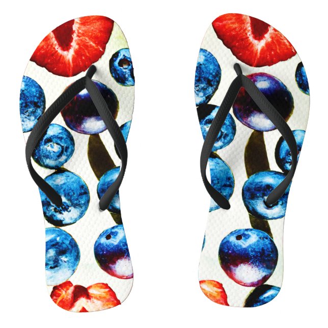 Fruitful Vibrance Pattern Flip Flops (Footbed)