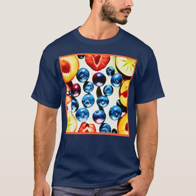 Fruitful Vibrance Pattern T-Shirt (Front)